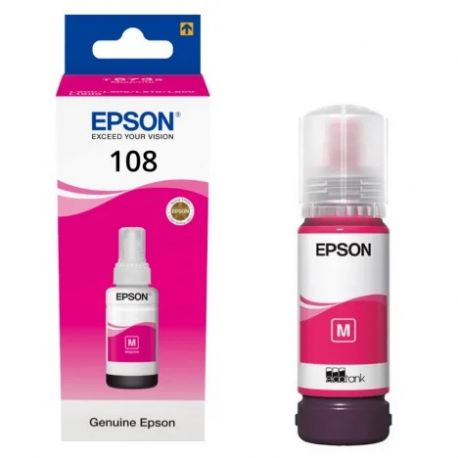 Cartouche Encre Magenta EPSON pour EcoTank L8050, L18050, ...(N°108) 