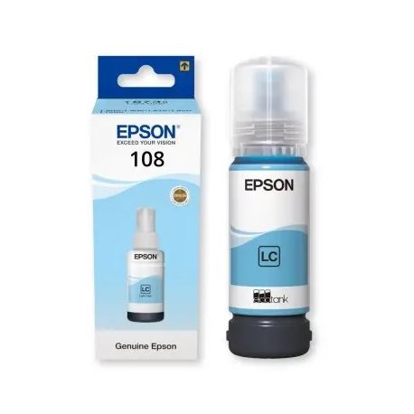 Cartouche Encre Cyan Light  EPSON pour EcoTank L8050, L18050, ...(N°108) 
