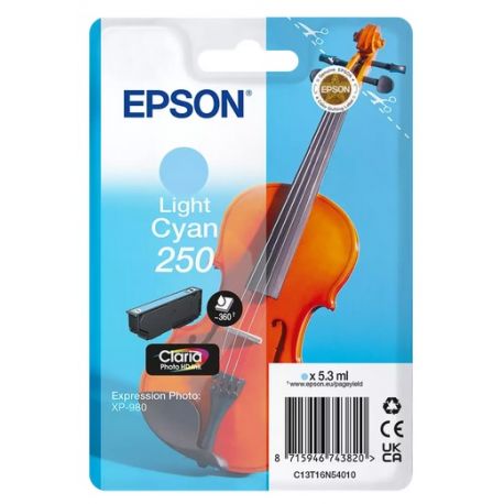 Cartouche Cyan clair Epson pour expression photo XP980 (Violon - N° 250)