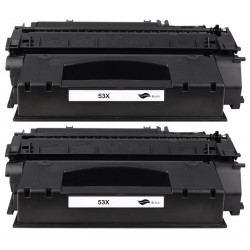 Pack de 2 Toners longue durée générique haute qualité pour HP LaserJet P2015 (53X)