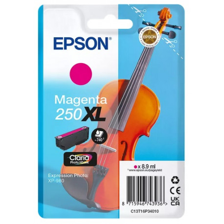 Cartouche d'encre Magenta Haute Capacité Epson pour expression photo XP980 (N° 250XL -Violon)