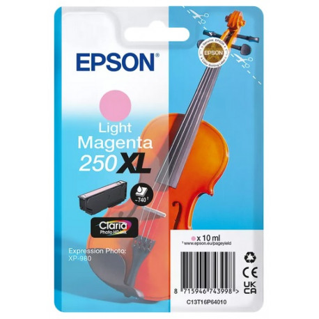 Cartouche d'encre Magenta Clair Haute Capacité Epson pour expression photo XP980 (N° 250XL -Violon)