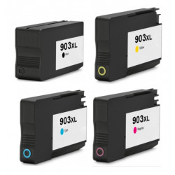 Pack 4 Cartouches jet d'encre générique Haute Capacité pour HP Office Jet Pro 6960 / 6970 ....(N°903XL)