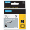 Lot de 5 gaines thermorétractables Dymo IND, 9 mm x 1,5m (Noir/Blanc) - 18053