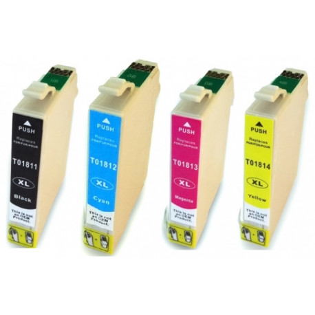 Multipack paquerette générique haute capacité pour EPSON Expression Home XP-205 / XP-30 ... (N°18XL)