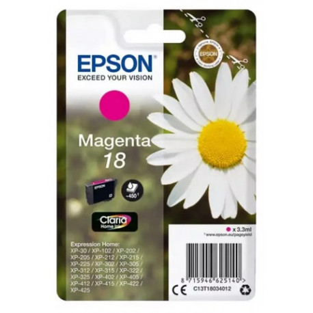 Cartouche magenta EPSON pour Expression Home XP-205 / XP-30 ... (N°18)