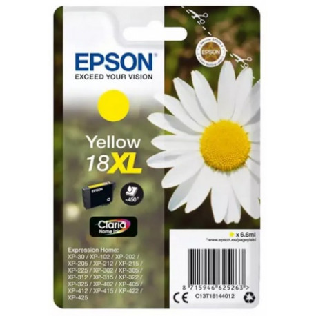 Cartouche jaune haute capacité EPSON pour Expression Home XP-205 / XP-30 ... (N°18XL)