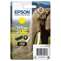 Cartouche jaune XL éléphant Epson série 24XL pour expresssion photo XP750 / XP850 (C13T24344012)