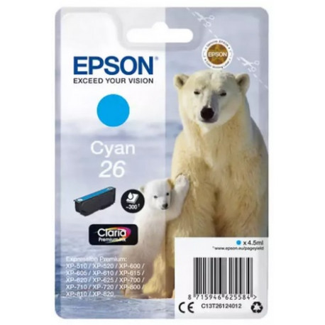Cartouche cyan EPSON pour Expression Home XP-600... (N°26) (ours)