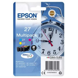 Multipack 3 couleurs (cyan, magenta, jaune) Epson pour WorkForce 3620/ 3640/7620DTWF .. (n°27) (réveil) (C13T27054012)