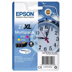 Multipack 3 couleurs XL (cyan, magenta, jaune) Epson pour WorkForce WorkForce 3620..  (n°27XL) (réveil) (C13T27154012)