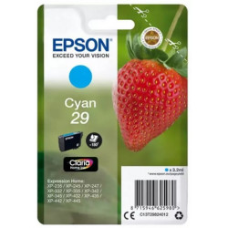 Cartouche Cyan Epson pour Expression Home XP-235 / XP332 / XP-432 ... (n°29 - fraise) (C13T29824012)