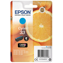 Cartouche Cyan Epson pour Expression Premium XP-630 / XP-830  ... (n°33 - orange) (C13T33424012)