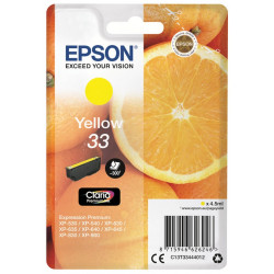 Cartouche Jaune Epson pour Expression Premium XP-630 / XP-830  ... (n°33 - orange) (C13T33444012)