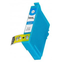 Cartouche d'encre Cyan générique Haute Capacité pour Epson WorkForce 3720DWF/3725DWF .. (n°34XL) (balle de golf)