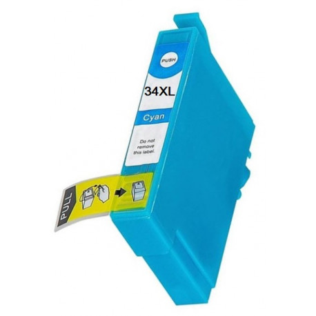 Cartouche d'encre Cyan générique Haute Capacité pour Epson WorkForce 3720DWF/3725DWF .. (n°34XL) (balle de golf)