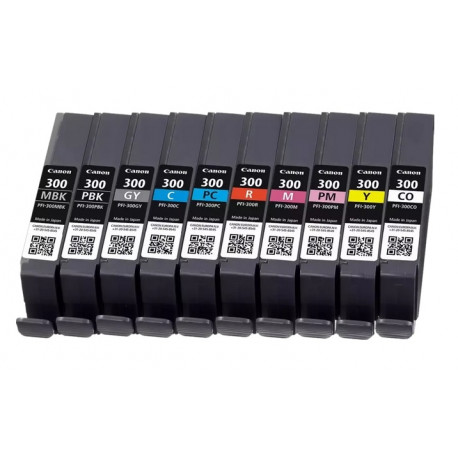 Multipack 10 encres CANON pour Imprimante imagePROGRAF PRO-300 (PFI300)