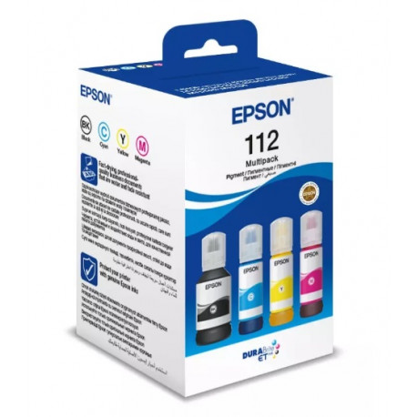 Pack 4 Cartouches (BK,C,M, Y) Epson pour EcoTank  ET-L6560 , ET-L6570... (112)