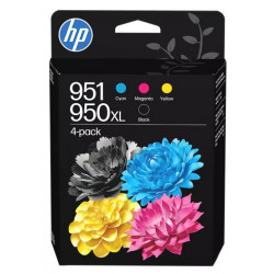 Pack 4 Cartouches jet d'encre Noir XL et Couleur pour HP officejet pro 8100 / 8600.... (N°950XL / N°951)