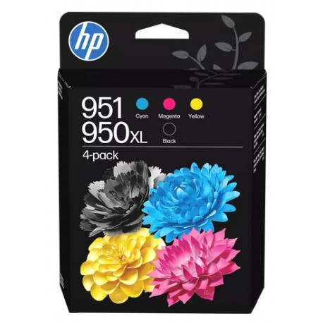 Pack 4 Cartouches jet d'encre Noir XL et Couleur pour HP officejet pro 8100 / 8600.... (N°950XL / N°951)