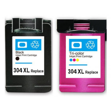 Pack 2 Cartouches Jet d'encre haute capacité générique N°304XL (Noir + Couleur)