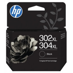 Cartouche d'encre Noire Haute capacité HP authentique (N°302XL/304XL)
