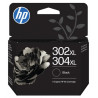 Cartouche d'encre Noire Haute capacité HP authentique (N°302XL/304XL)