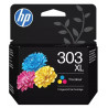Cartouche d'encre couleur haute capacité HP pour Envy Photo 6230, 7130, 7830 (N°303XL)