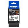  Cassette à ruban Brother pour étiqueteuse Noir sur blanc (TZE-FX241)  18mm