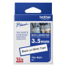 Cassette à ruban Brother pour étiqueteuse Noir sur Blanc (TZEN201) 3,5 mm