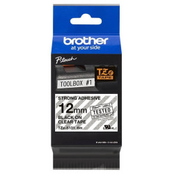 Cassette à ruban Brother pour étiqueteuse TZES131 originale – Noir sur Transparent, 12 mm