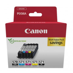Multipack 5 Encre (CLI-571+PG570) pour Canon Pixma MG 5750 / MG 7750...(0372C006)