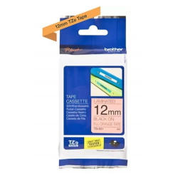 Cassette à ruban Brother pour étiqueteuse Noir sur orange fluo  (TZE-B31)  12mm