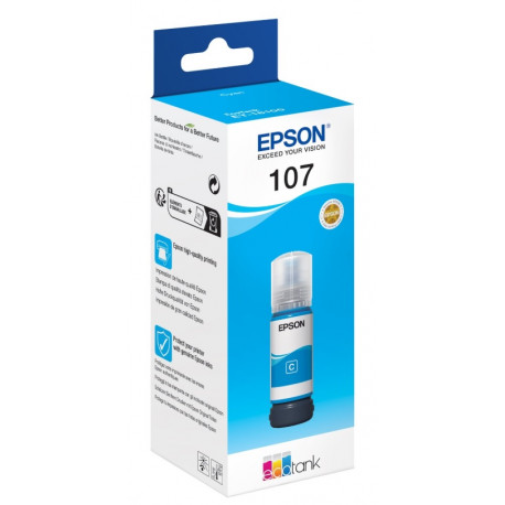 Cartouche Encre Cyan EPSON pour EcoTank ET-18100, ...(N°107)