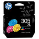 Cartouche Jet d'encre Haute Capacité HP N°305XL Couleur (240 pages)