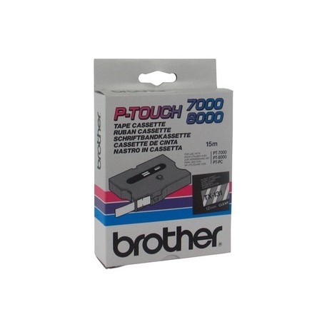 Cassette rubans Brother 12 mm Noir/transparent