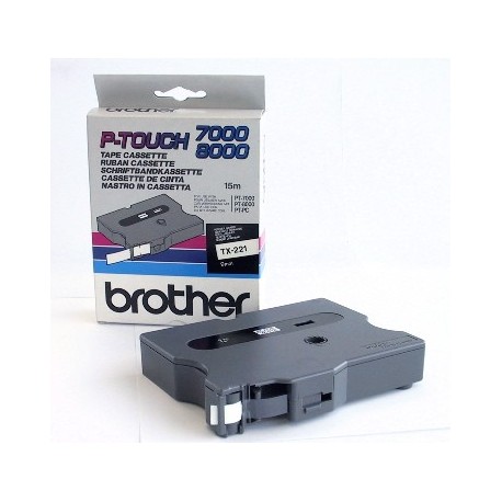 Cassette rubans Brother 12 mm blanc/noir