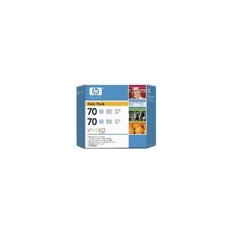 Pack de 2 cartouche cyan clair HP pour Designjet Z2100 / Z23100 (N°70)