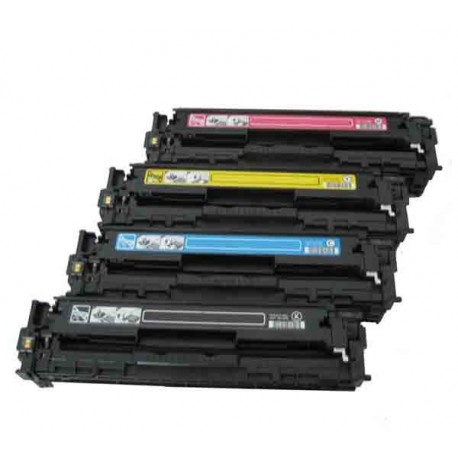 Pack de 4 toners génériques pour HP Colorlaserjet CP 1215 / 1515 / 1518 (EP716) (125A)