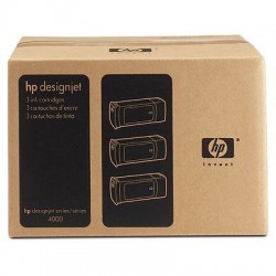 Pack de 3 cartouches jaune grande capacité HP pour Designjet 4000 (N°90)