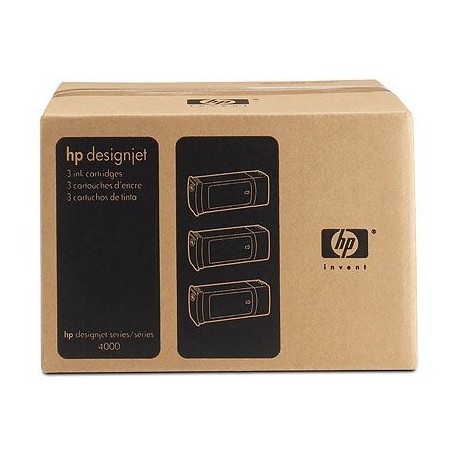 Pack de 3 cartouches jaune grande capacité HP pour Designjet 4000 (N°90)