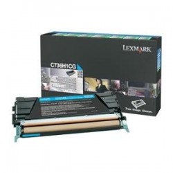 Toner cyan longue durée Lexmark pour C736 / X736 / X738