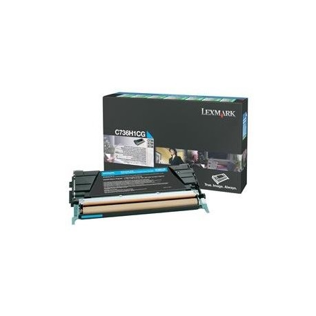 Toner cyan longue durée Lexmark pour C736 / X736 / X738