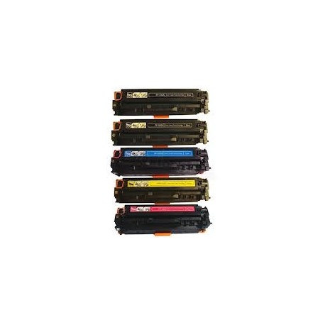 Pack de 4 Toners génériques + 1 noir pour HP  laserjet CP2020/CP2025/CM2320MPF (304A)
