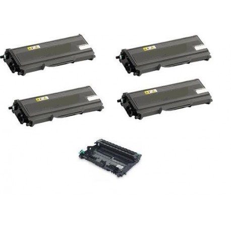 Pack de 4 toners génériques haute capacité et 1 tambour générique pour Brother HL 2140 /...