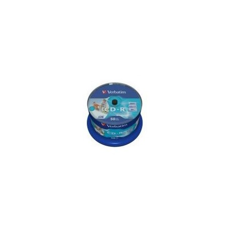 Verbatim CD-R 80min. 700MB, 52 speed Datalife Plus wide inkjet printable unbranded on spindle 50pack (taxe Sacem incluse)