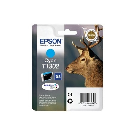 Cartouche cyan XL Epson pour stylus BX305F /  SX525WD ...(T1302)
