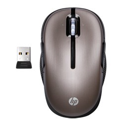 Souris optique mobile Sans fil HP 2.4Ghz Aluminium brossé