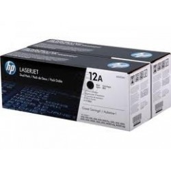 Pack de 2 toners noirs HP pour imprimante LaserJet 1010/1015/1020/3015... (12A)