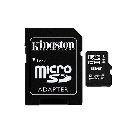 C'est cadeau !  1 carte microSDHC  8 GB  Kingston avec adaptateur (*)
